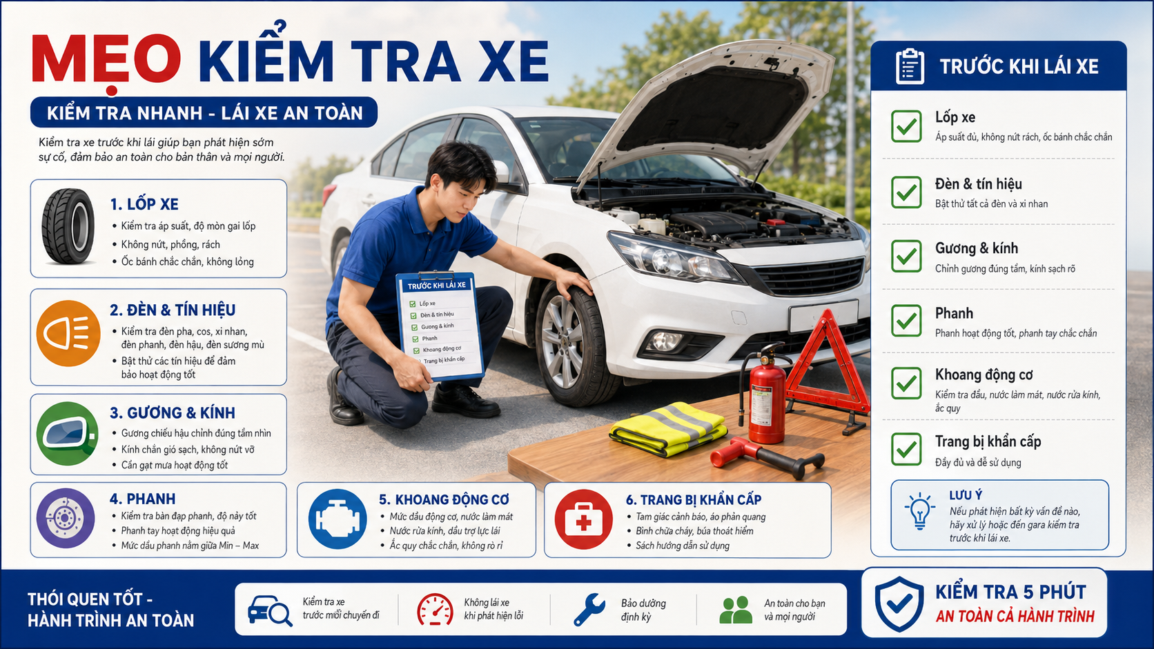 Kiểm tra xe trước khi lái