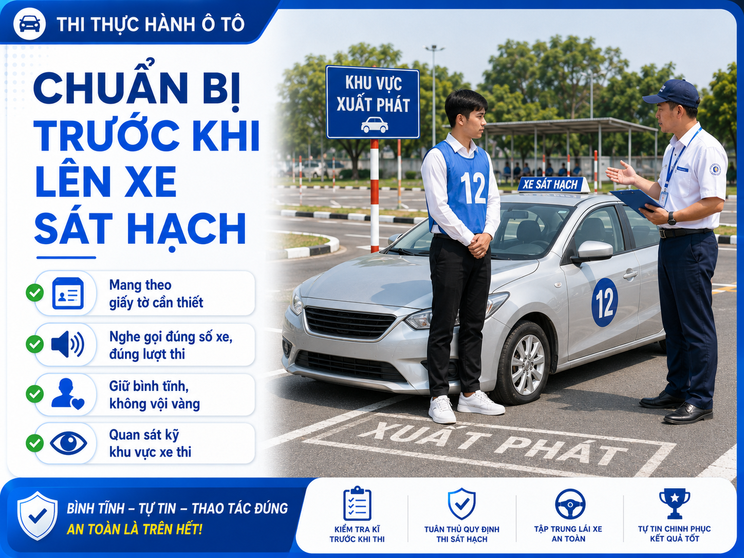 Trước khi lên xe sát hạch