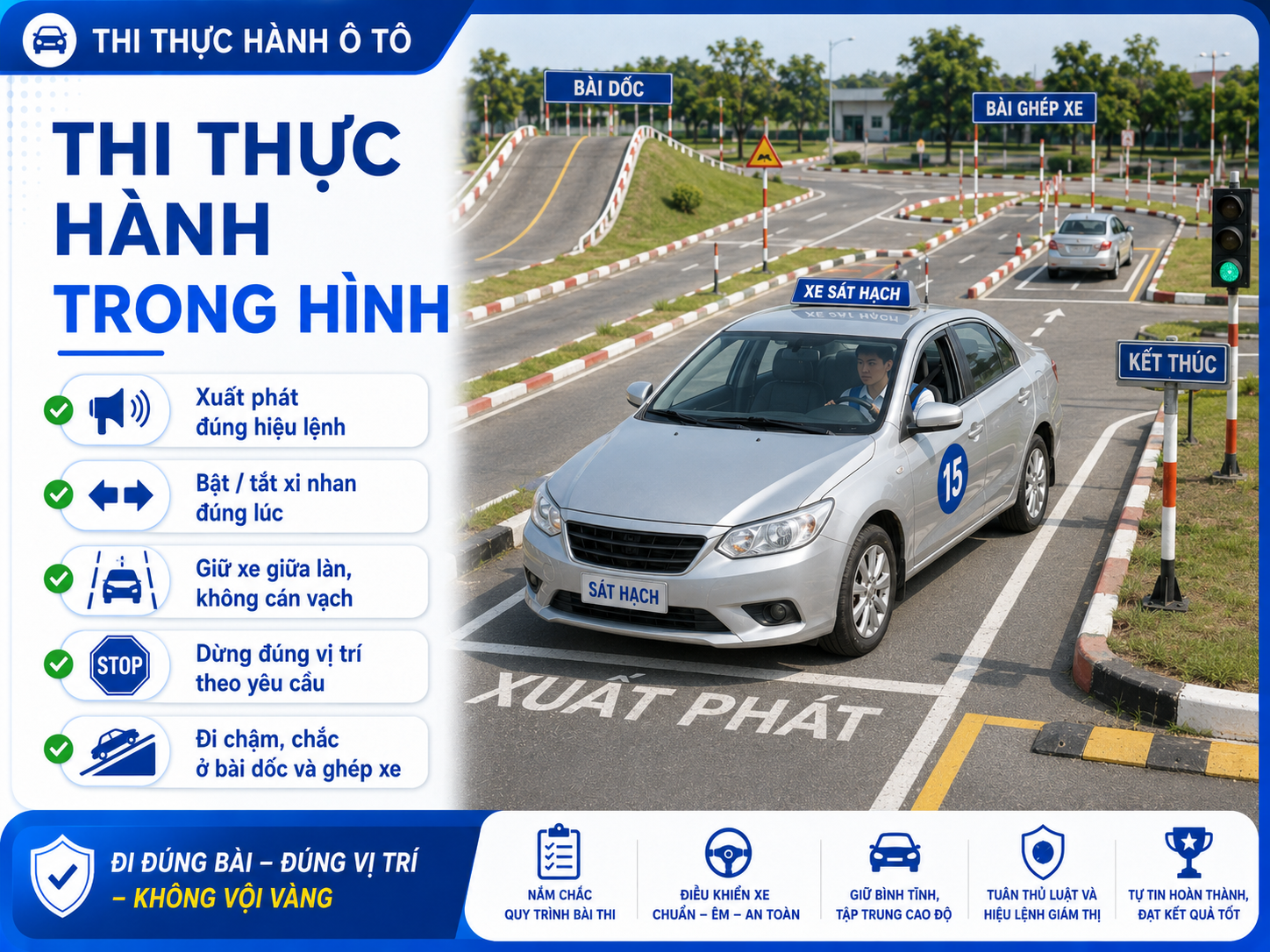 Hướng dẫn thi thực hành lái xe ô tô