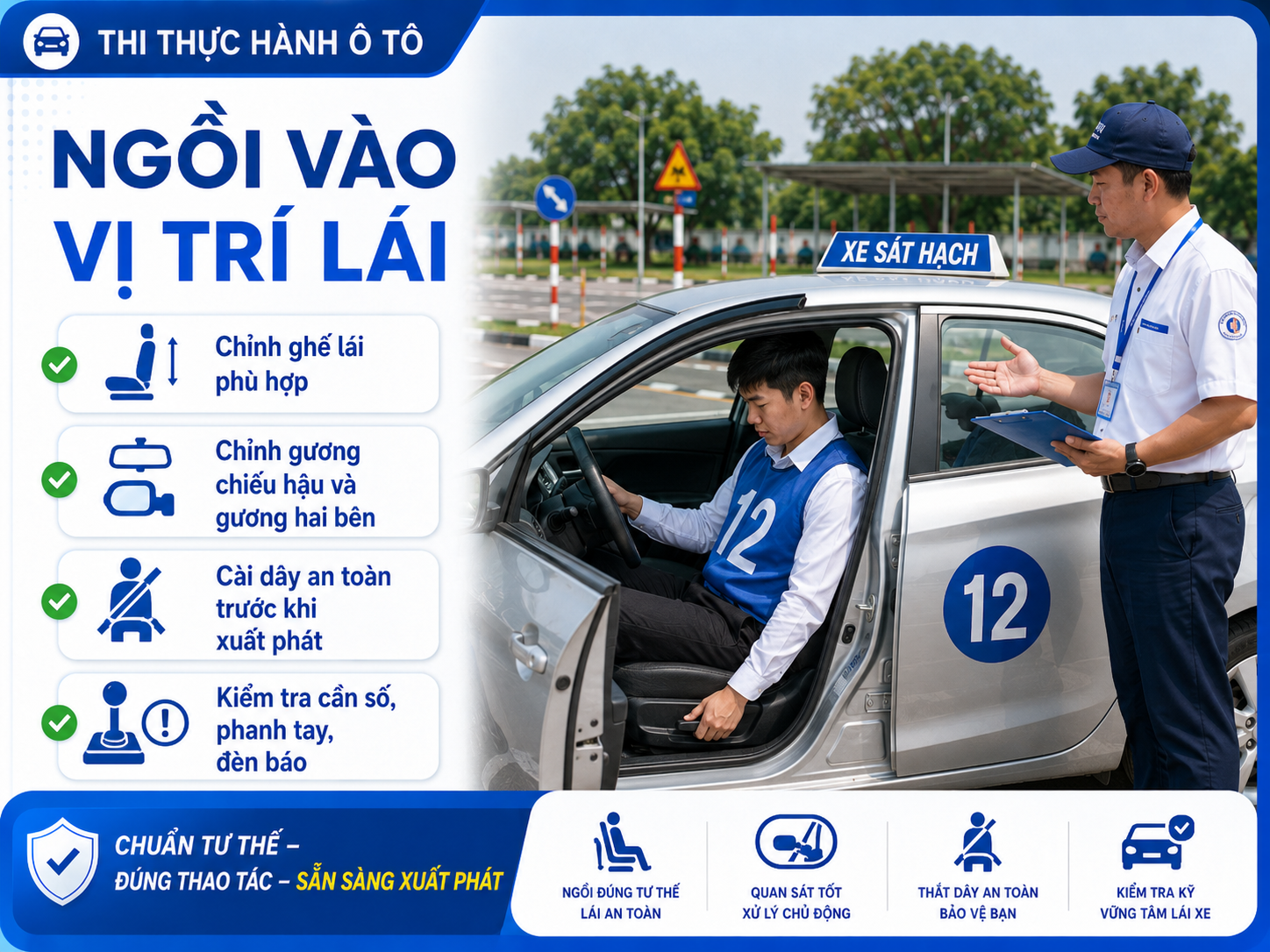 Ngồi vào vị trí lái